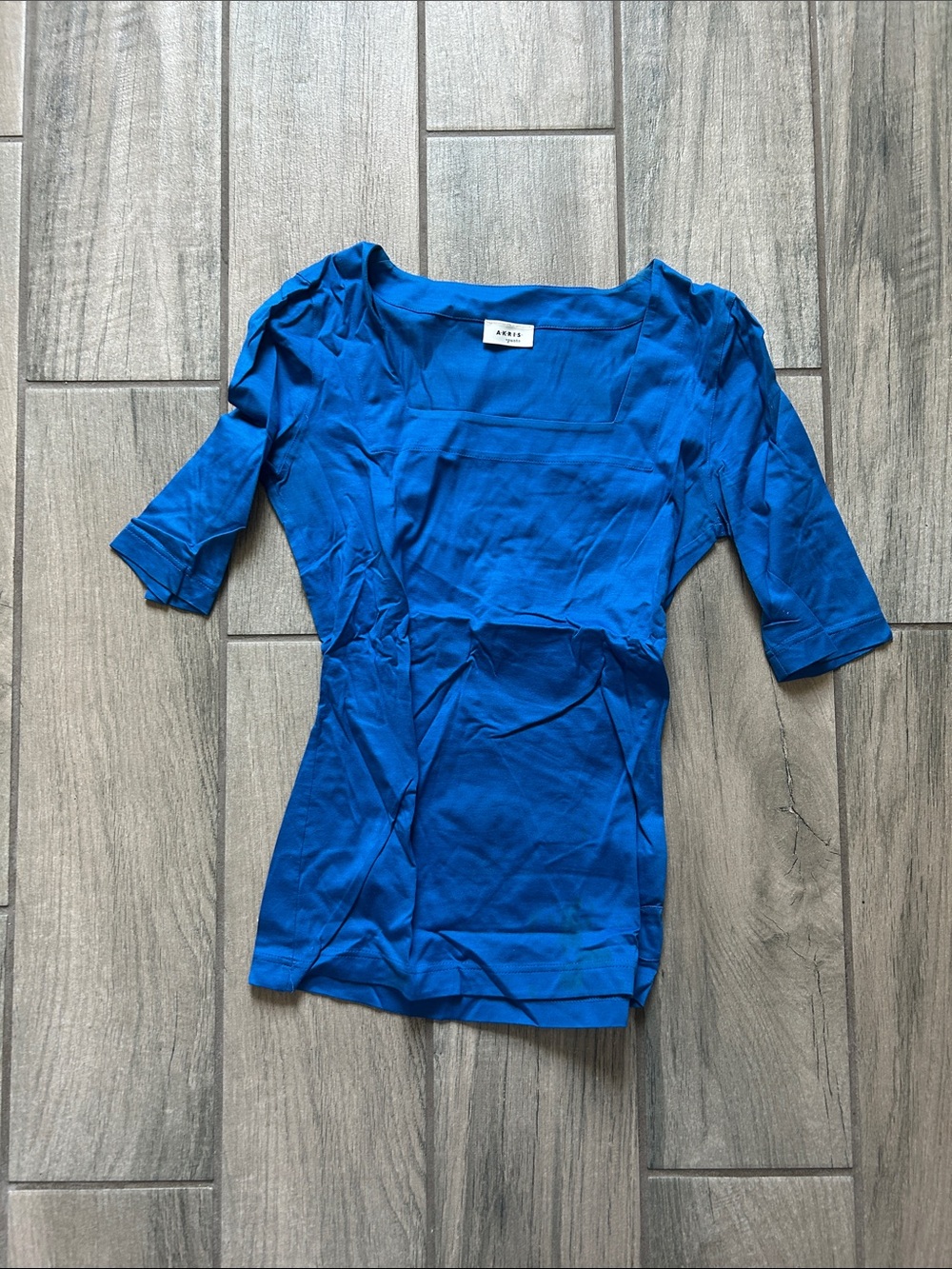 Akris Royal Blue Square Neck Short Sleeve Tee